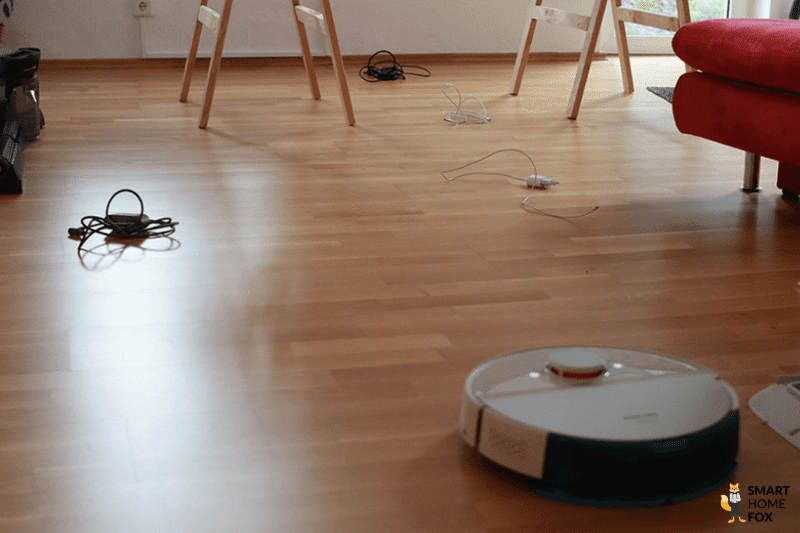 Hinderniserkennungstest des Philips HomeRun von Kabeln ist zu sehen.